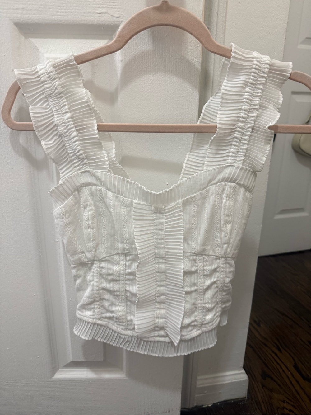 Revolve heartloom white ruffle tank XS